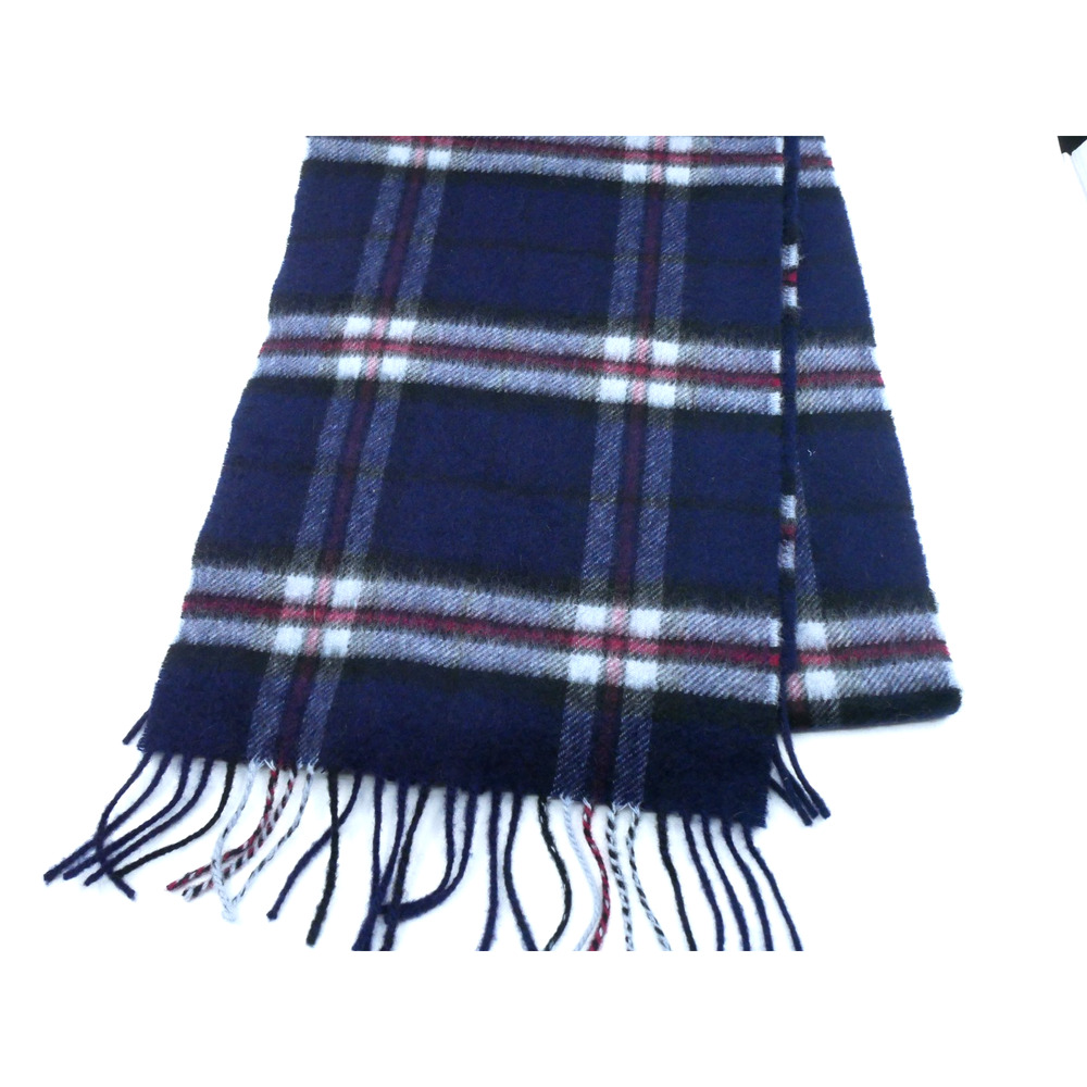 Lyle & Scott Scotland Cashmere Blue Red Plaid Men's Scarf